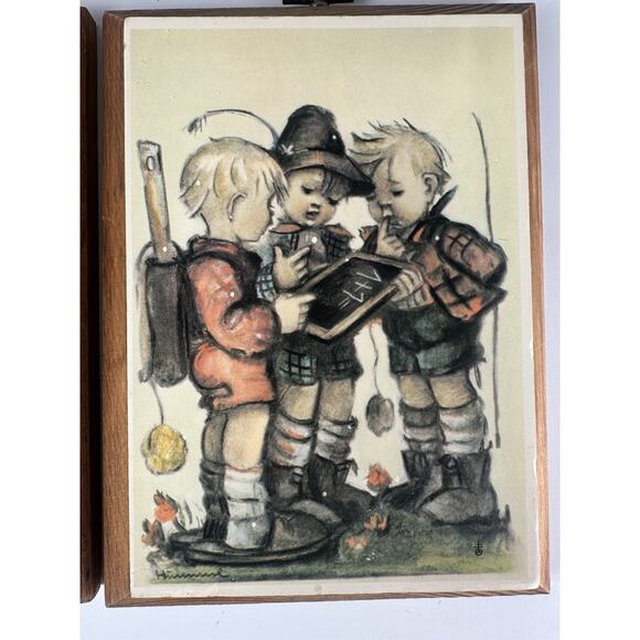 Vintage Hummel Mini Prints Wood Frame Art Pictures Retro Set Of 4 - Picture 4 of 9